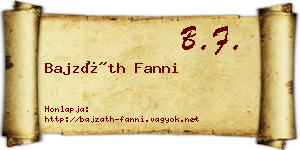 Bajzáth Fanni névjegykártya