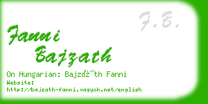 fanni bajzath business card